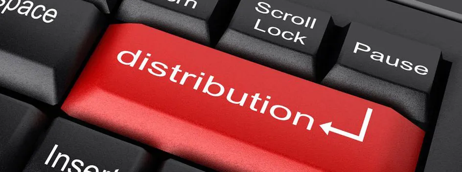 Concept image: a keyboard key labelled “distribution”.